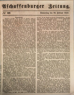 Aschaffenburger Zeitung Donnerstag 28. Februar 1850