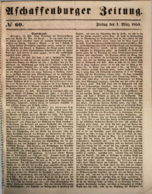 Aschaffenburger Zeitung Freitag 1. März 1850