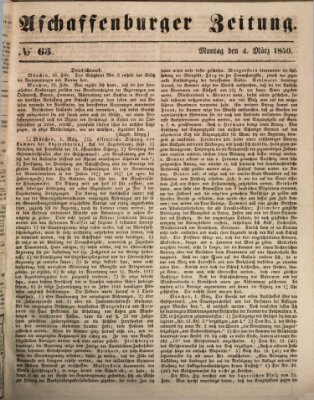 Aschaffenburger Zeitung Montag 4. März 1850