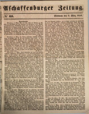 Aschaffenburger Zeitung Mittwoch 6. März 1850