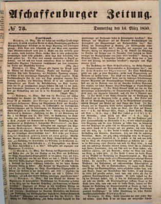 Aschaffenburger Zeitung Donnerstag 14. März 1850