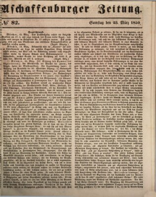 Aschaffenburger Zeitung Samstag 23. März 1850