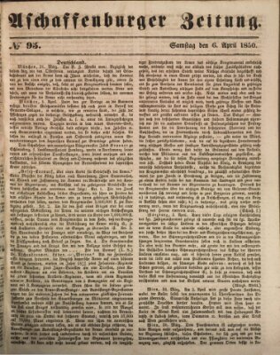 Aschaffenburger Zeitung Samstag 6. April 1850