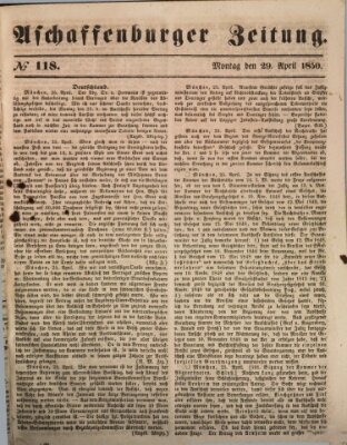 Aschaffenburger Zeitung Montag 29. April 1850