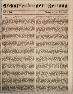 Aschaffenburger Zeitung Dienstag 14. Mai 1850