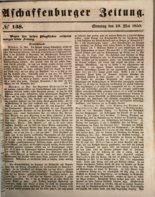 Aschaffenburger Zeitung Sonntag 19. Mai 1850