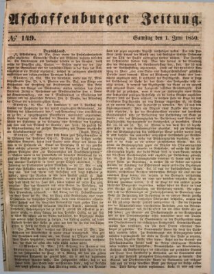 Aschaffenburger Zeitung Samstag 1. Juni 1850