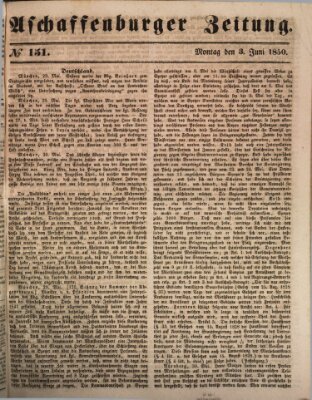 Aschaffenburger Zeitung Montag 3. Juni 1850