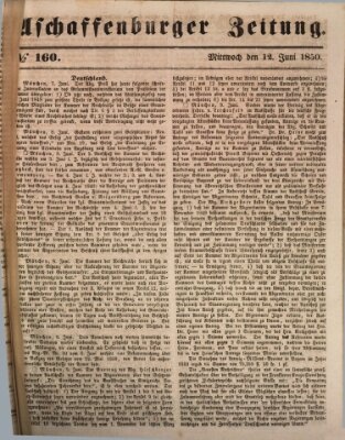 Aschaffenburger Zeitung Mittwoch 12. Juni 1850