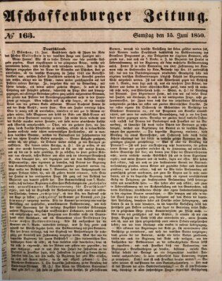 Aschaffenburger Zeitung Samstag 15. Juni 1850