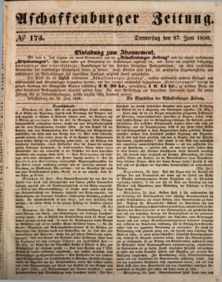 Aschaffenburger Zeitung Donnerstag 27. Juni 1850