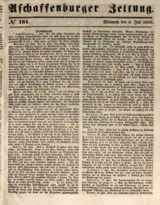 Aschaffenburger Zeitung Mittwoch 3. Juli 1850