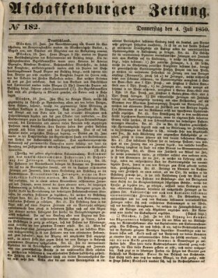 Aschaffenburger Zeitung Donnerstag 4. Juli 1850