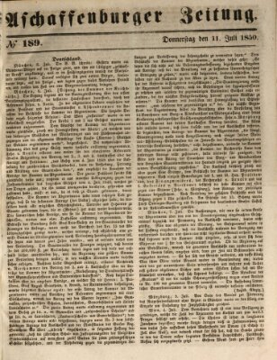 Aschaffenburger Zeitung Donnerstag 11. Juli 1850