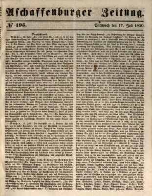 Aschaffenburger Zeitung Mittwoch 17. Juli 1850