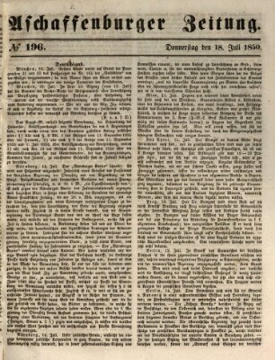 Aschaffenburger Zeitung Donnerstag 18. Juli 1850