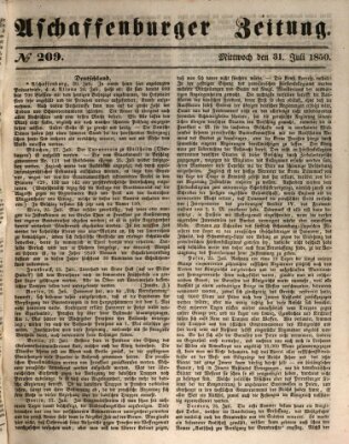 Aschaffenburger Zeitung Mittwoch 31. Juli 1850