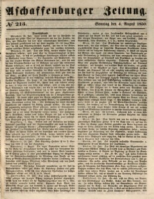 Aschaffenburger Zeitung Sonntag 4. August 1850