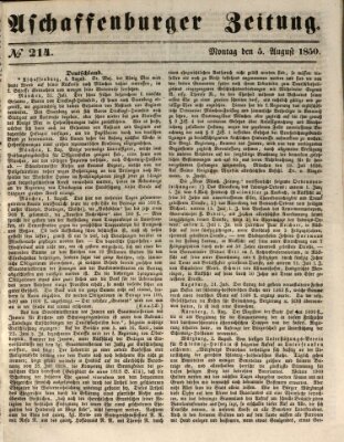 Aschaffenburger Zeitung Montag 5. August 1850