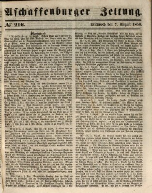 Aschaffenburger Zeitung Mittwoch 7. August 1850