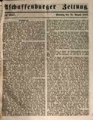 Aschaffenburger Zeitung Sonntag 18. August 1850