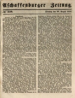 Aschaffenburger Zeitung Dienstag 20. August 1850