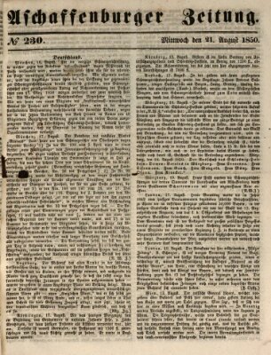 Aschaffenburger Zeitung Mittwoch 21. August 1850