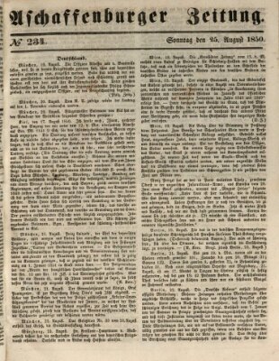 Aschaffenburger Zeitung Sonntag 25. August 1850