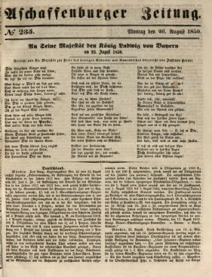 Aschaffenburger Zeitung Montag 26. August 1850