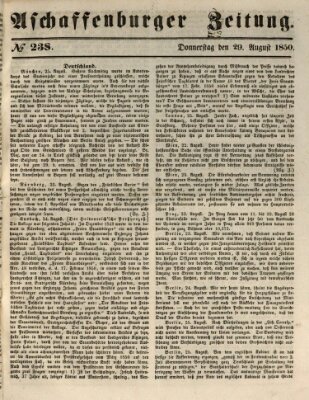 Aschaffenburger Zeitung Donnerstag 29. August 1850