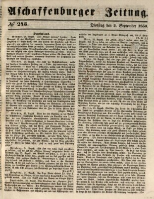 Aschaffenburger Zeitung Dienstag 3. September 1850