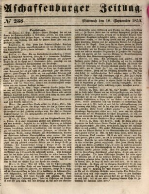 Aschaffenburger Zeitung Mittwoch 18. September 1850