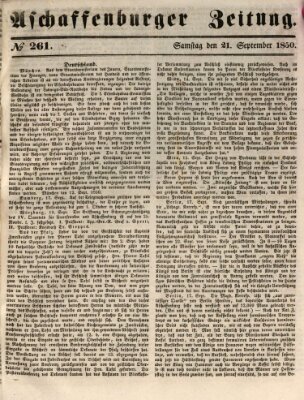 Aschaffenburger Zeitung Samstag 21. September 1850