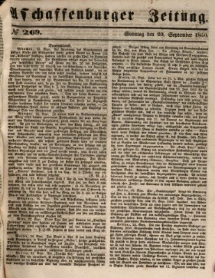 Aschaffenburger Zeitung Sonntag 29. September 1850