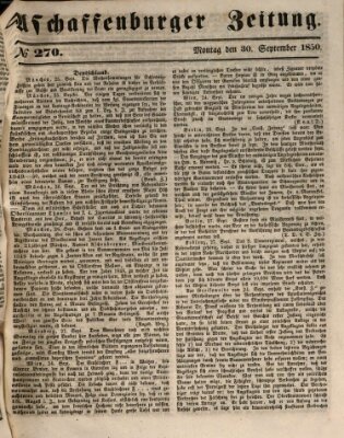 Aschaffenburger Zeitung Montag 30. September 1850