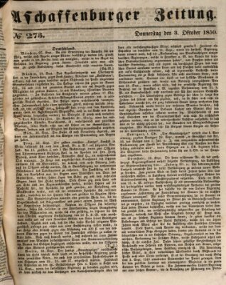 Aschaffenburger Zeitung Donnerstag 3. Oktober 1850