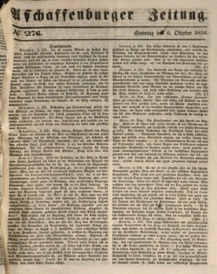 Aschaffenburger Zeitung Sonntag 6. Oktober 1850