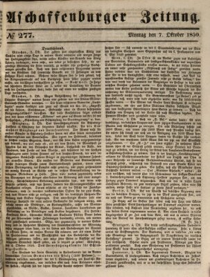 Aschaffenburger Zeitung Montag 7. Oktober 1850