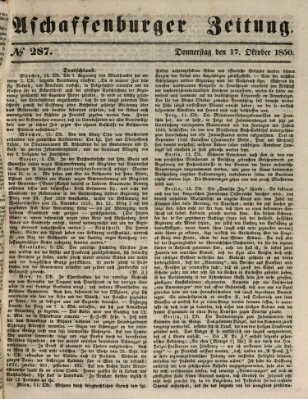 Aschaffenburger Zeitung Donnerstag 17. Oktober 1850