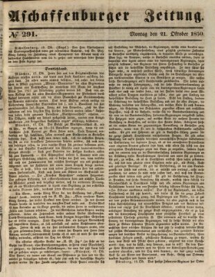 Aschaffenburger Zeitung Montag 21. Oktober 1850