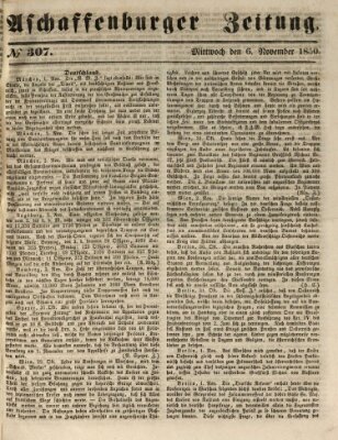 Aschaffenburger Zeitung Mittwoch 6. November 1850