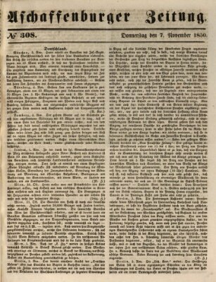 Aschaffenburger Zeitung Donnerstag 7. November 1850