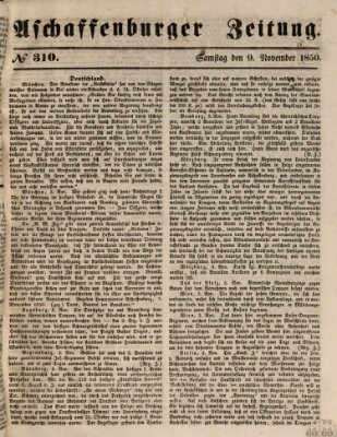 Aschaffenburger Zeitung Samstag 9. November 1850