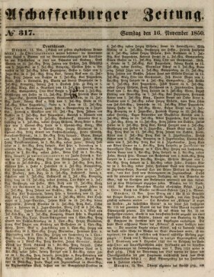 Aschaffenburger Zeitung Samstag 16. November 1850