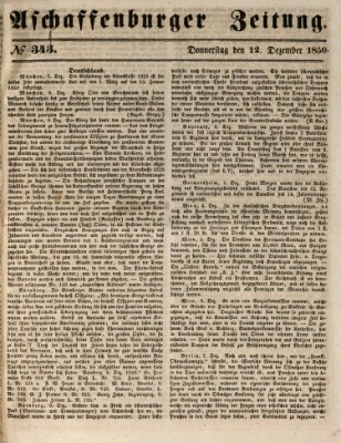 Aschaffenburger Zeitung Donnerstag 12. Dezember 1850