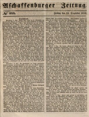 Aschaffenburger Zeitung Freitag 13. Dezember 1850