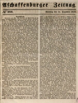 Aschaffenburger Zeitung Samstag 14. Dezember 1850