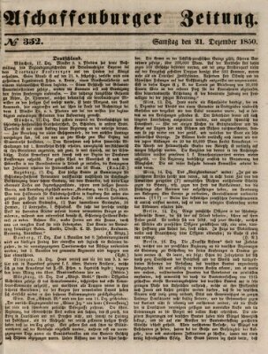 Aschaffenburger Zeitung Samstag 21. Dezember 1850