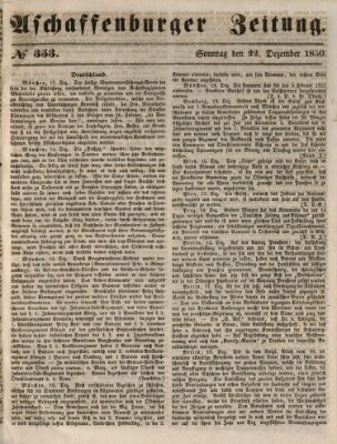 Aschaffenburger Zeitung Sonntag 22. Dezember 1850