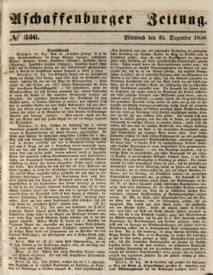 Aschaffenburger Zeitung Mittwoch 25. Dezember 1850